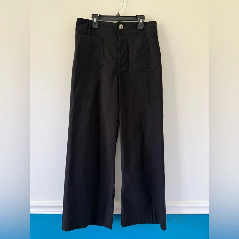 Anthropologie Maeve Black Wide-Leg High-Rise Pants - Picture 2 of 4